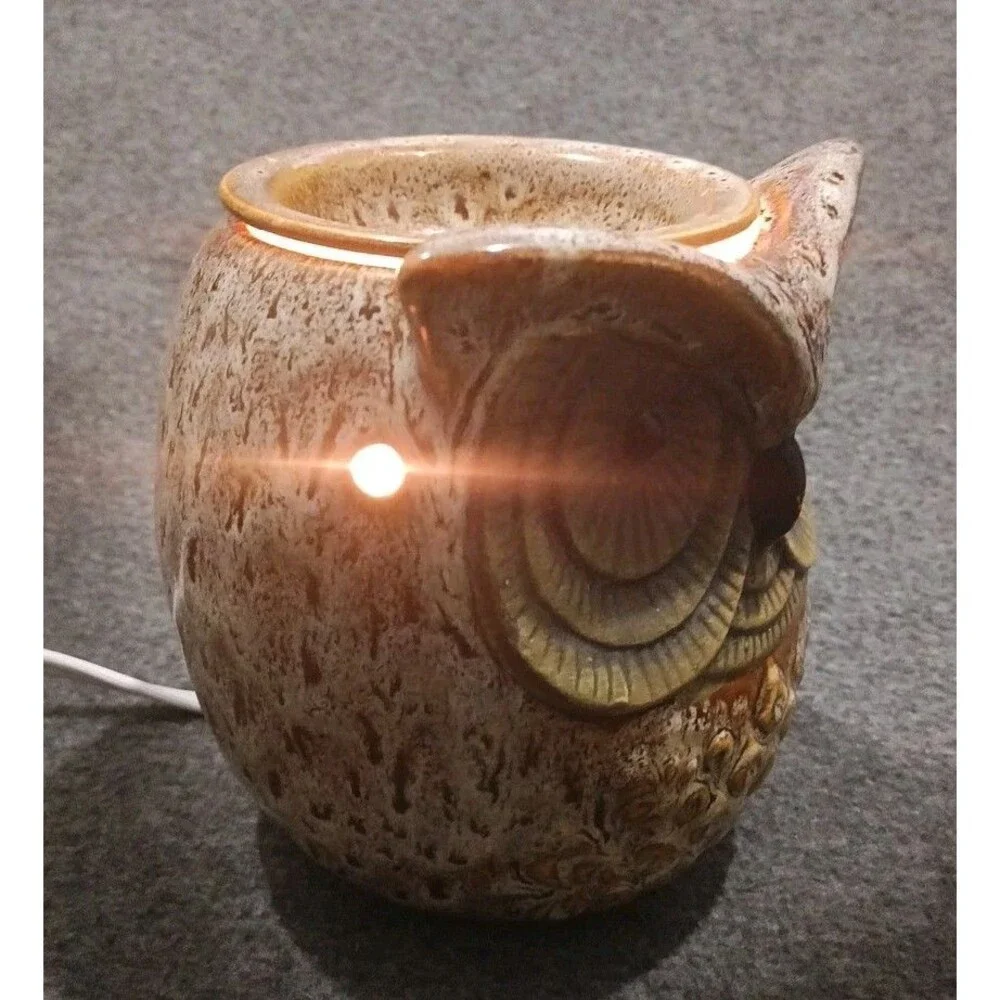Owl Lamp Nightlight Intertek Ceramic Electric Wax Warmer Glazed Tested Works
